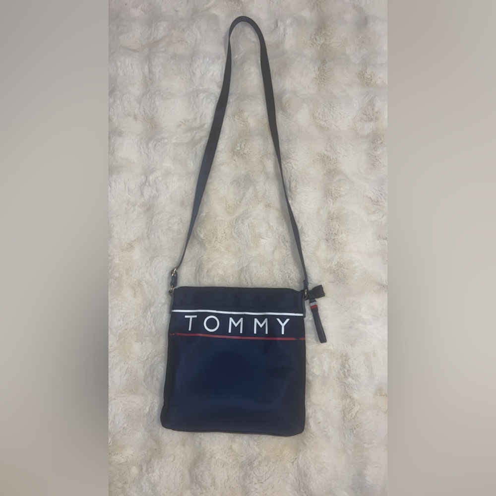 Tommy Hilfiger Navy and White Crossbody Bag